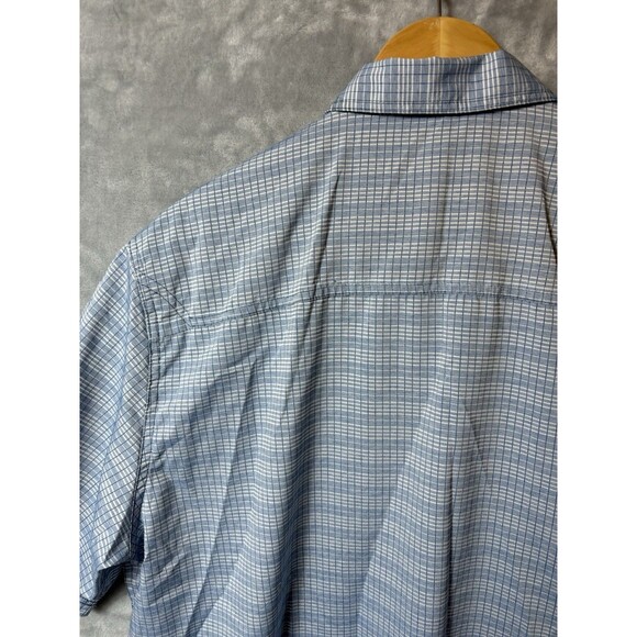 511 Tactical Mens Shirt Size L Blue Checked Short Sleeve Snap Front Outdoor - Picture 8 of 8